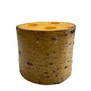 Wooden Log Style Multi-Hole Candle Holder